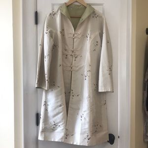 Long mandarin style jacket — reversible.